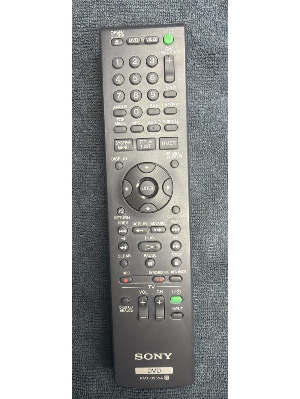 Sony Remote Control RMT D255A For RDR VX535 RDR VX560 RDR VX555 DVD VCR Combo